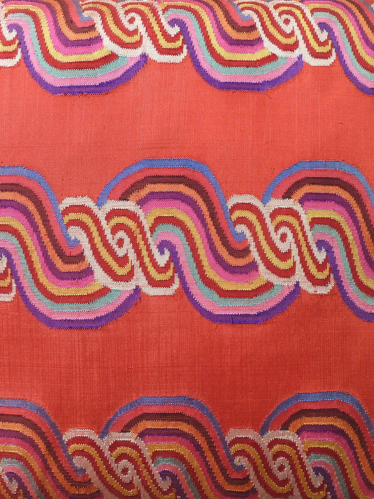 Burmese Silk Pillow Orange Swirl