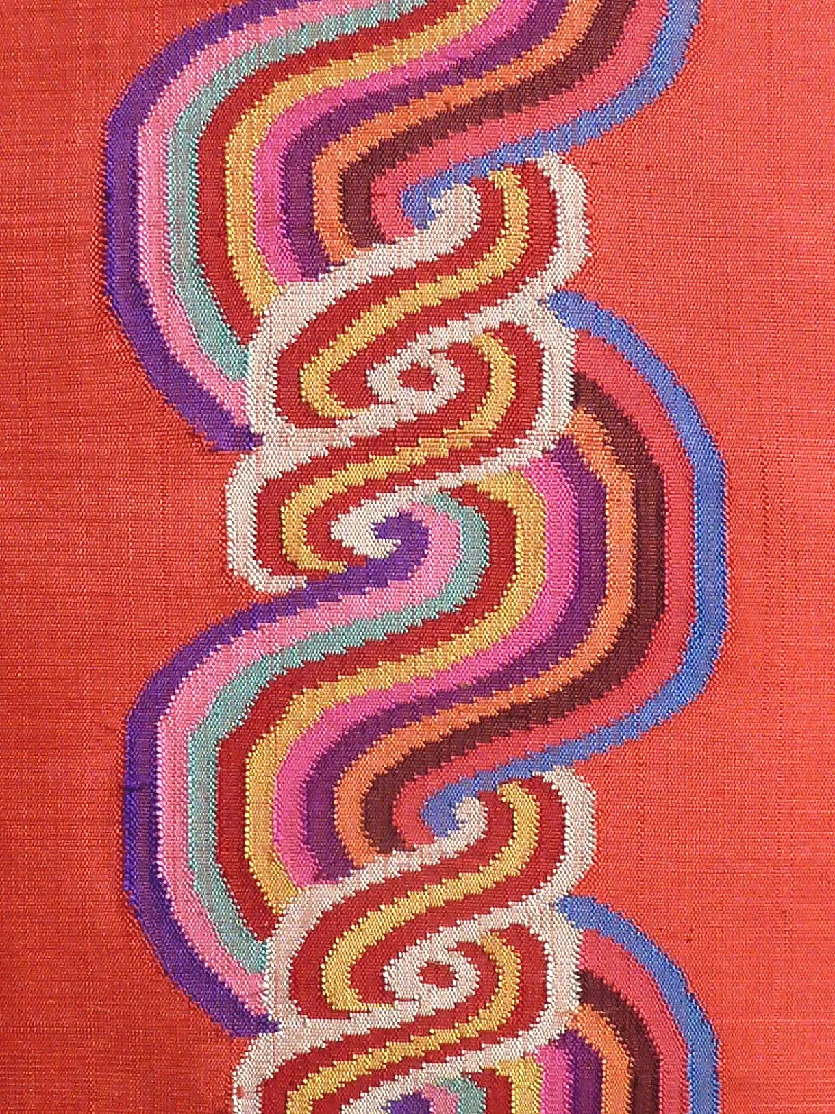 Burmese Silk Pillow Orange Swirl