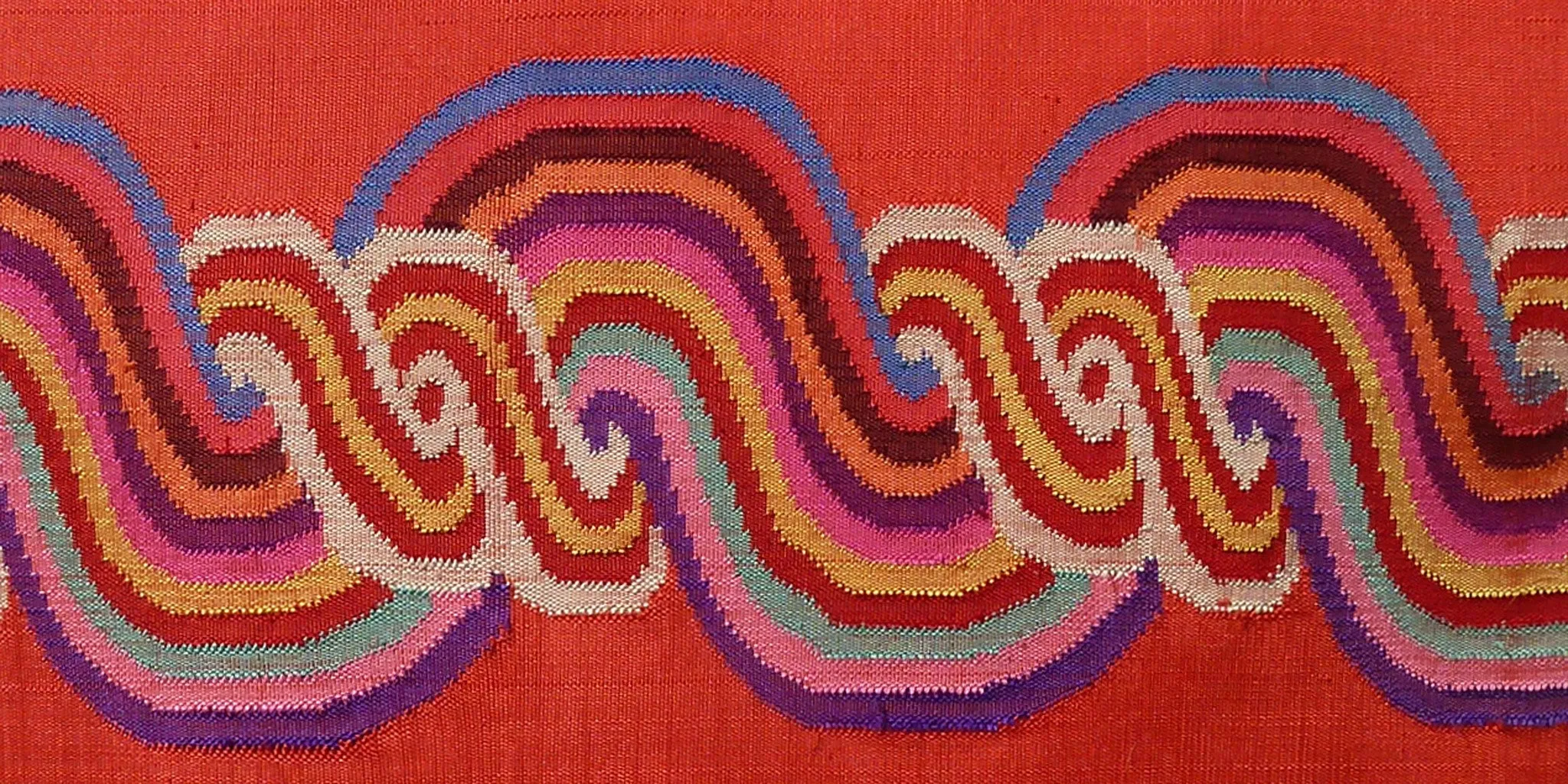 Burmese Silk Pillow Orange Swirl