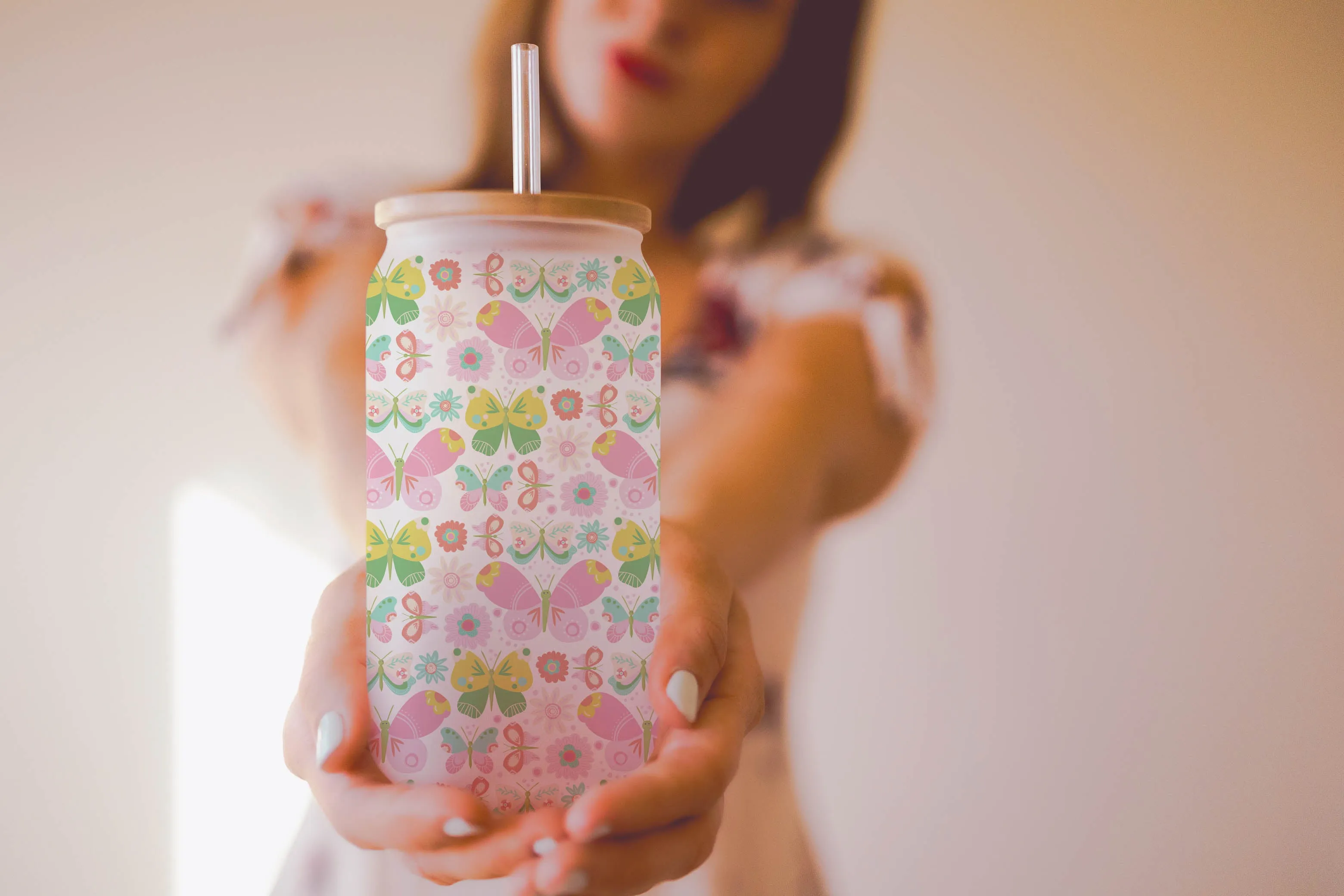 Butterfly Garden Can Cup