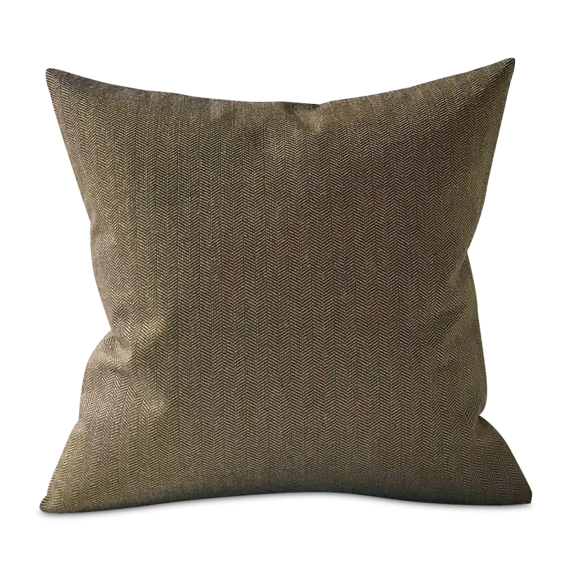 Cacao Herringbone Throw Pillow Cover 18x18