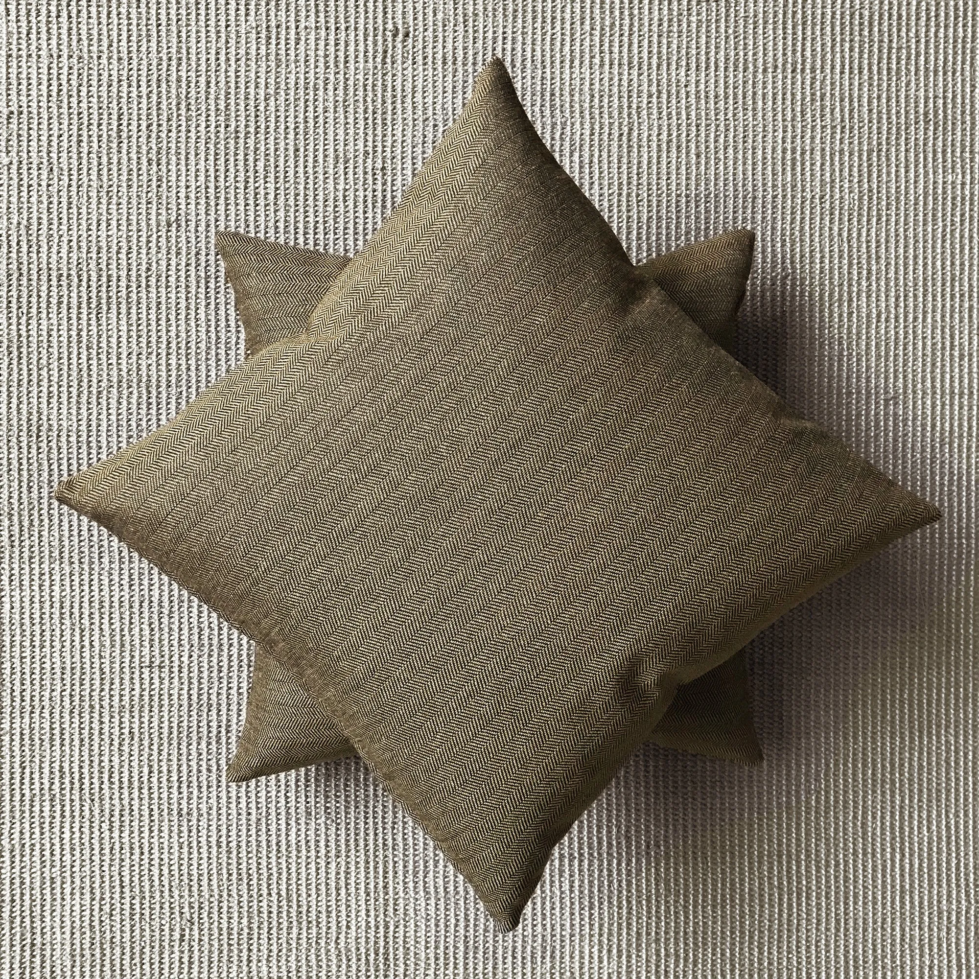 Cacao Herringbone Throw Pillow Cover 18x18