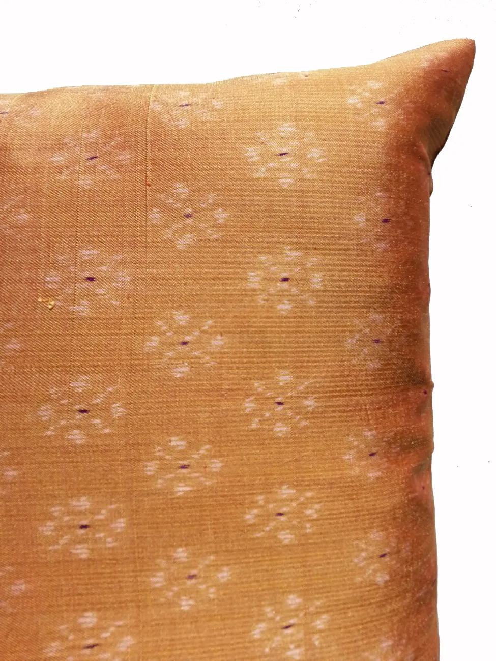 Cambodian Silk Ikat Pillow Camel Beige