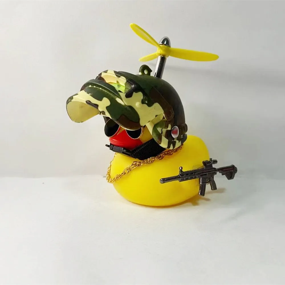 Car Interior Decoration Yellow Duck with Helmet for Bike Motor Without Lights Duck In The Car Car Accessories