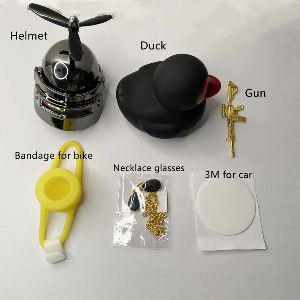 Car Interior Decoration Yellow Duck with Helmet for Bike Motor Without Lights Duck In The Car Car Accessories