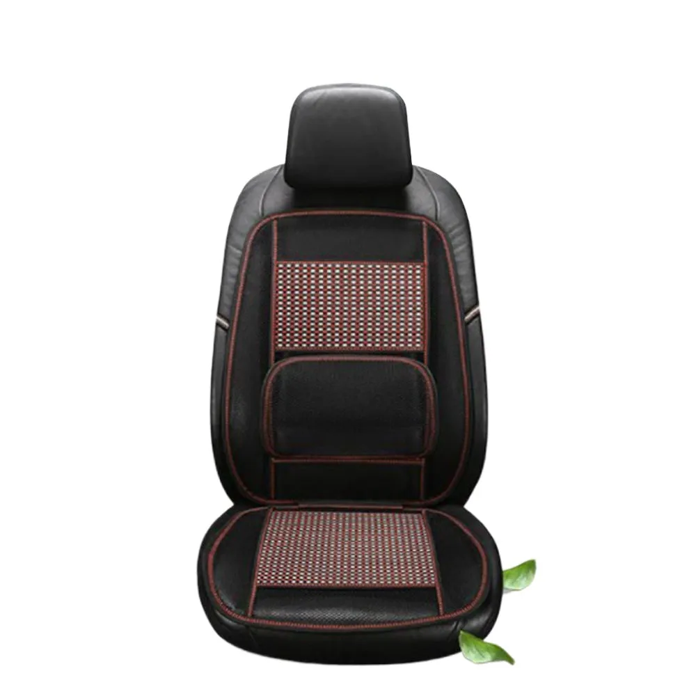 Car Seat Home Mesh Bamboo Seat Cushion Lumbar Brace Back Support Cool in Summer