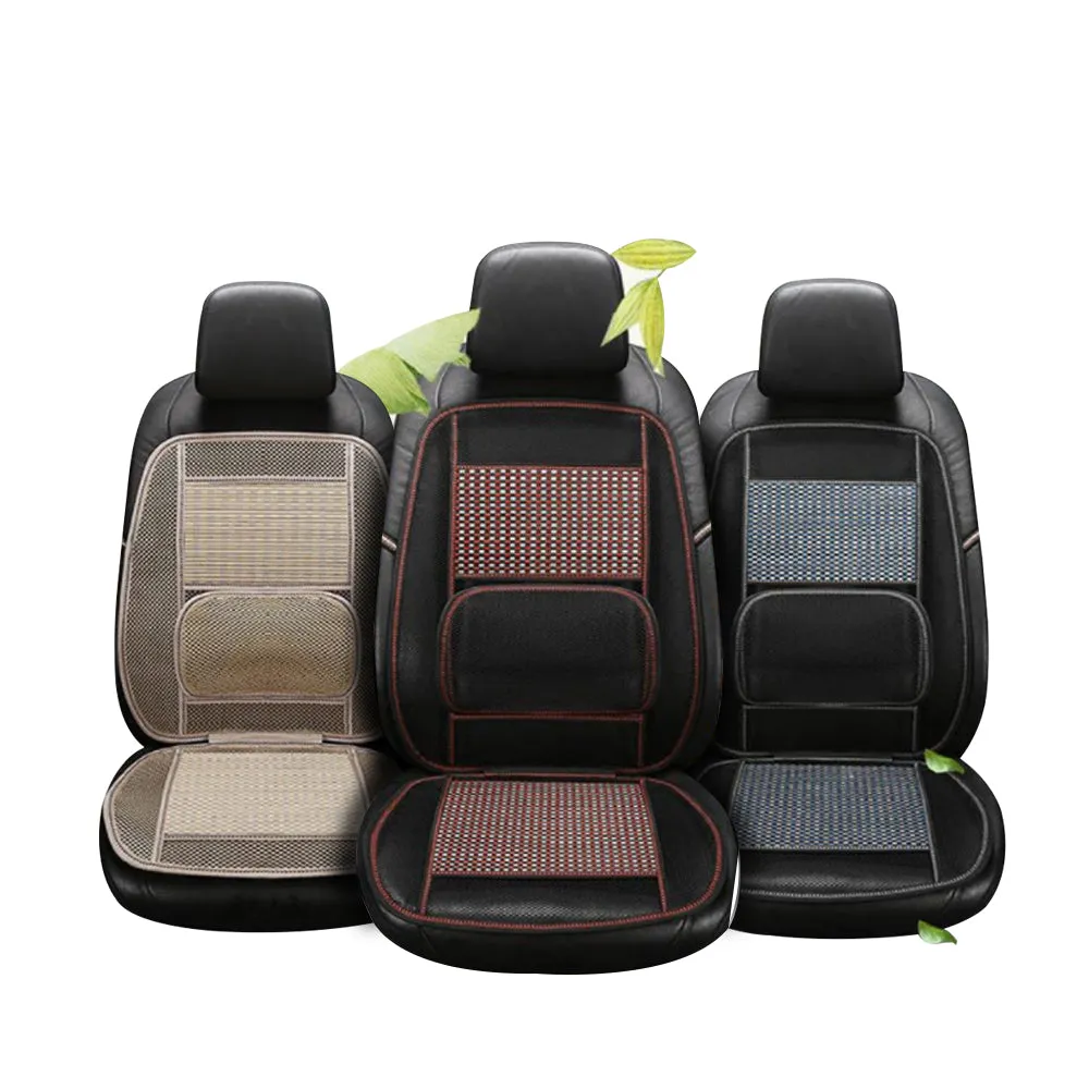 Car Seat Home Mesh Bamboo Seat Cushion Lumbar Brace Back Support Cool in Summer