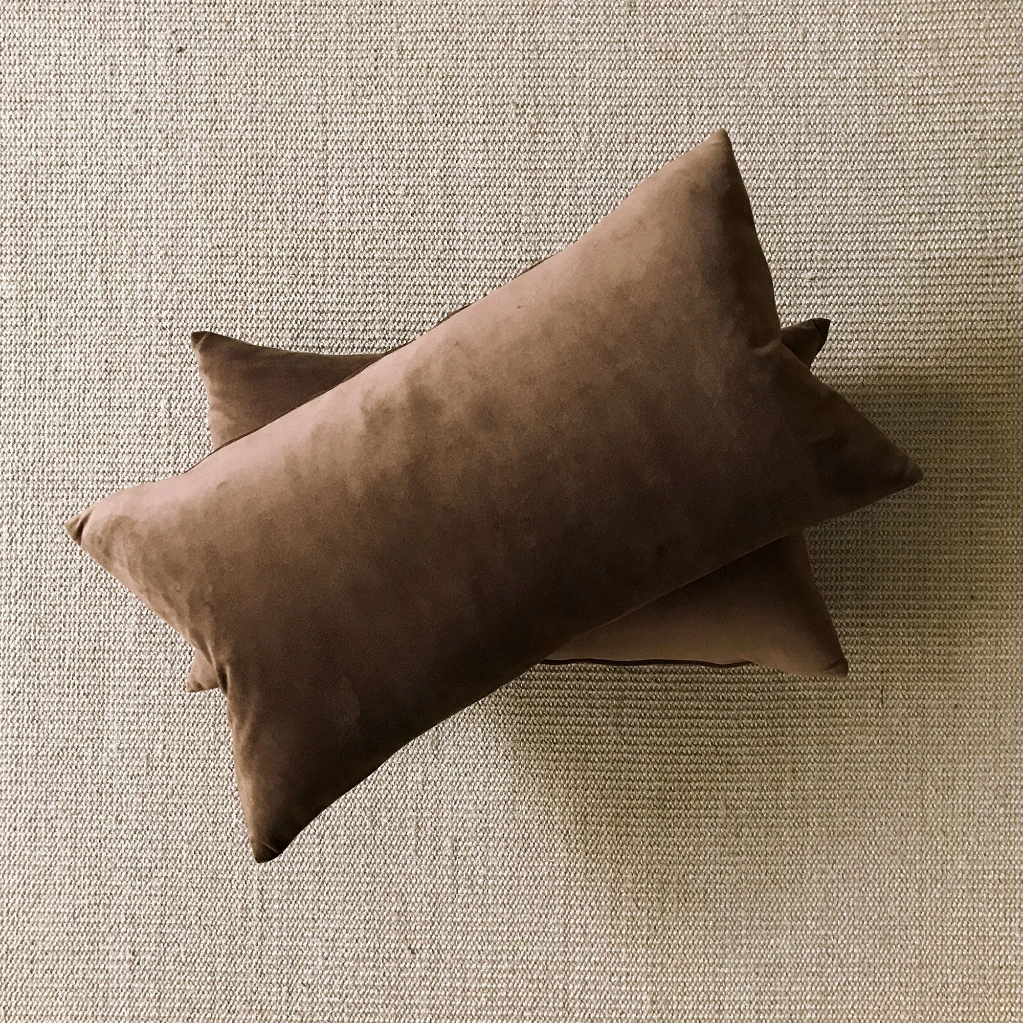 Chocolate Velvet Lumbar Pillow Cover 13x22