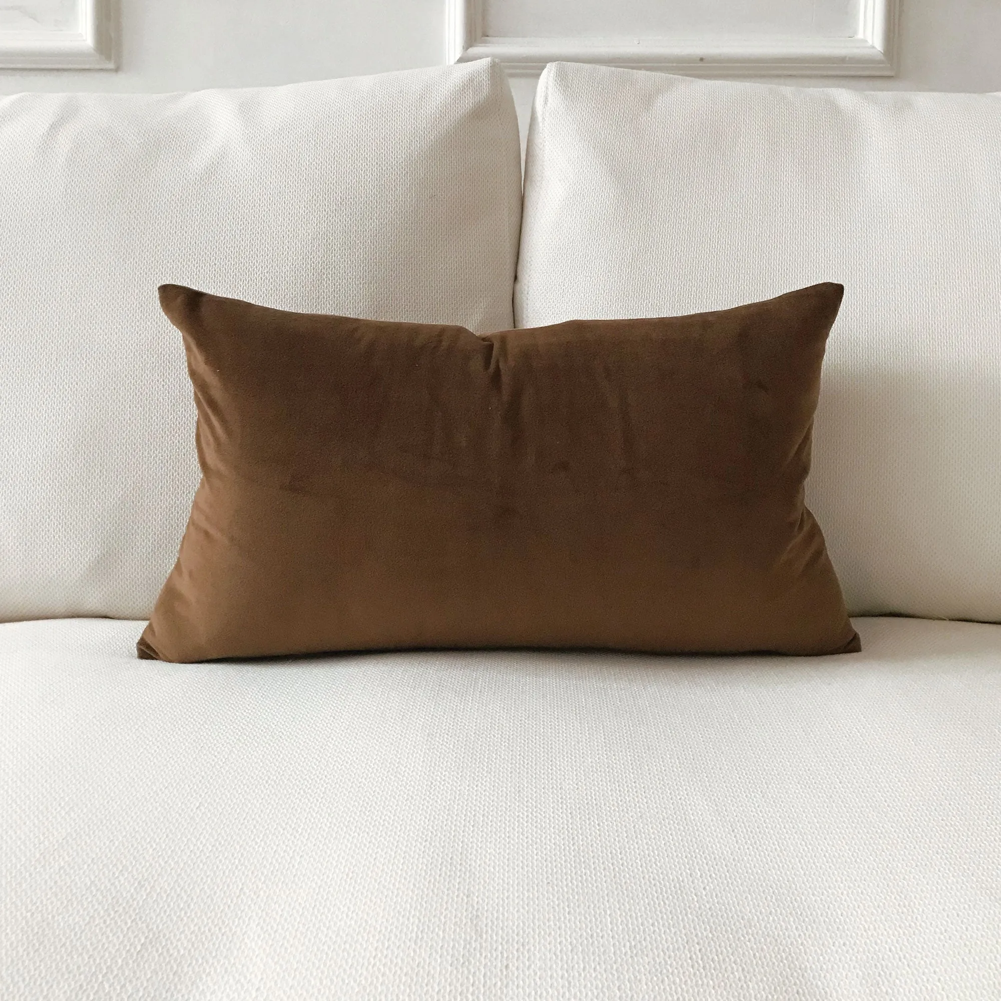 Chocolate Velvet Lumbar Pillow Cover 13x22