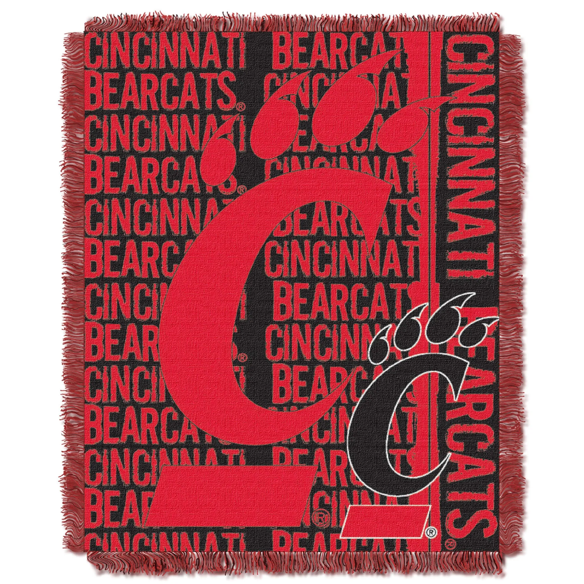 Cincinnati OFFICIAL Collegiate "Double Play" Woven Jacquard Throw