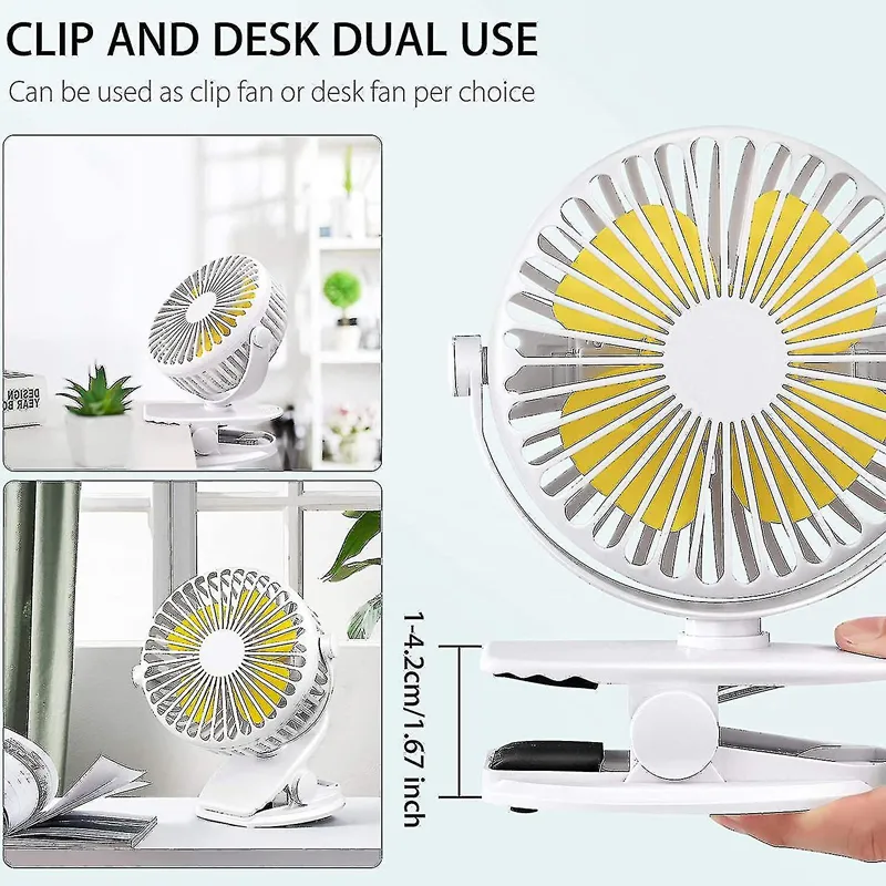 Clip On Rechargeable Moveable Head Portable Fan- Pm-022