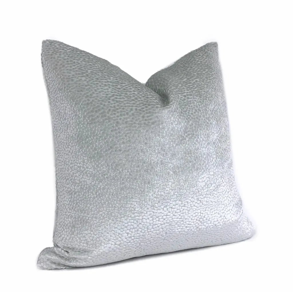 Comtessa Silver Ice Velvet Dots Pillow Cover