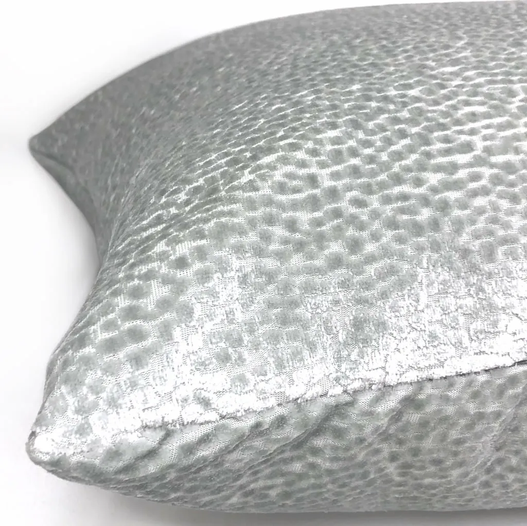 Comtessa Silver Ice Velvet Dots Pillow Cover