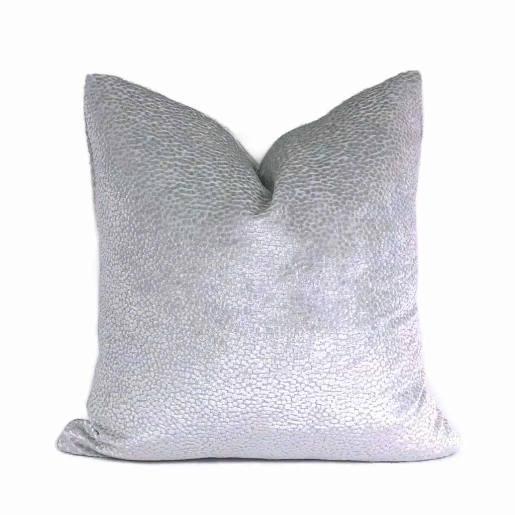 Comtessa Silver Ice Velvet Dots Pillow Cover