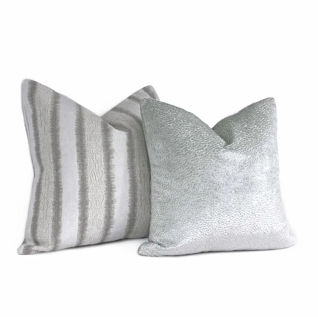 Comtessa Silver Ice Velvet Dots Pillow Cover