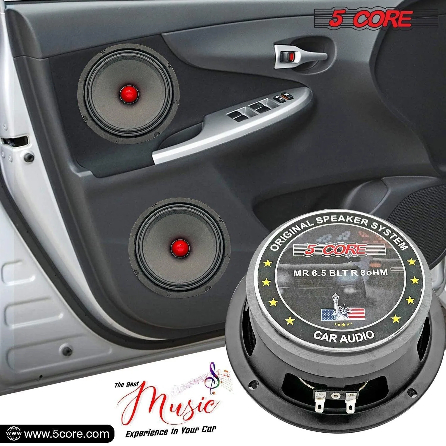 Copy of 5 Core 4pcs Speaker Woofer with Super Bullet Tweeter, Max