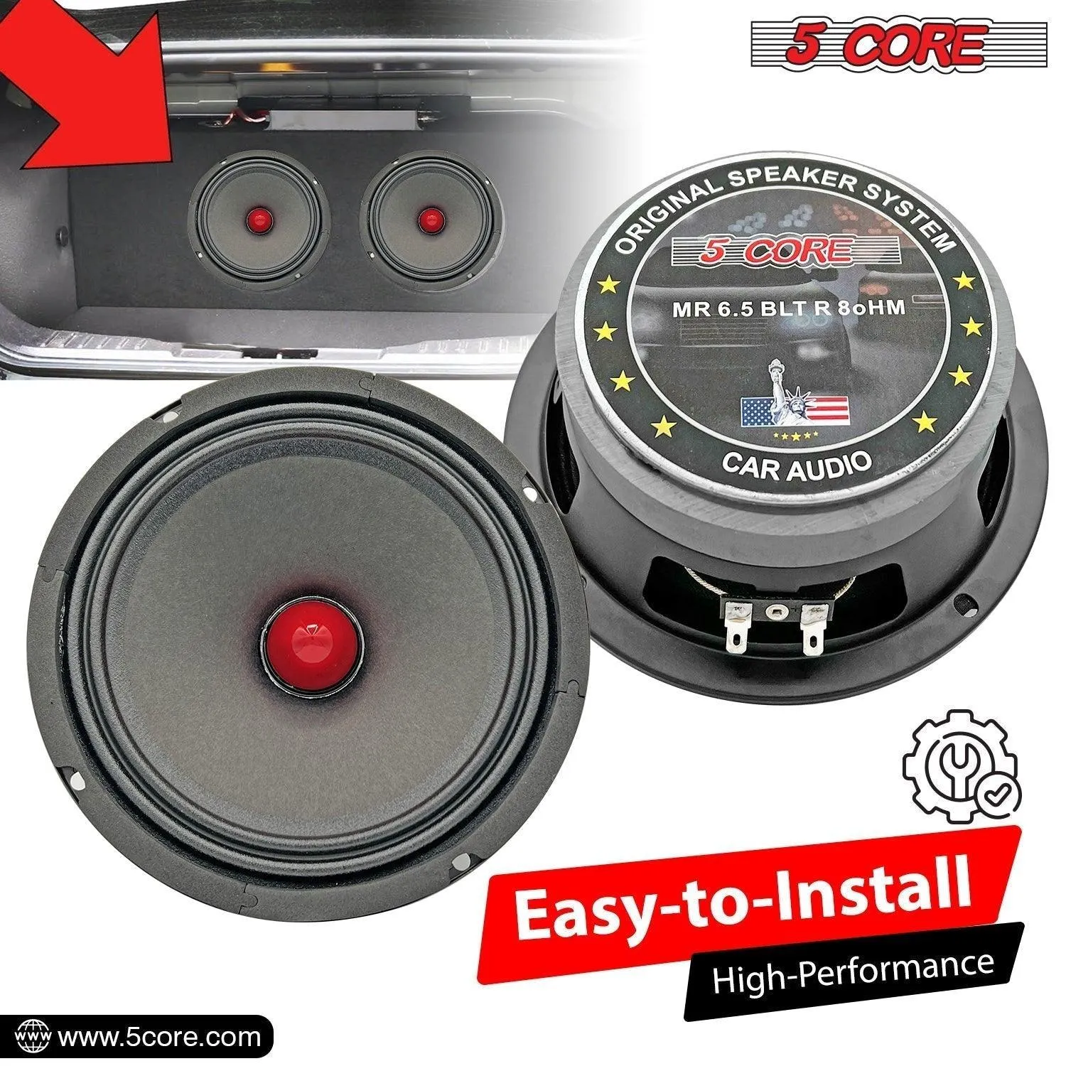 Copy of 5 Core 4pcs Speaker Woofer with Super Bullet Tweeter, Max