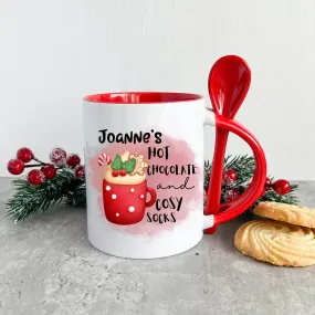 Cosy Socks Christmas Hot Chocolate Mug With Spoon