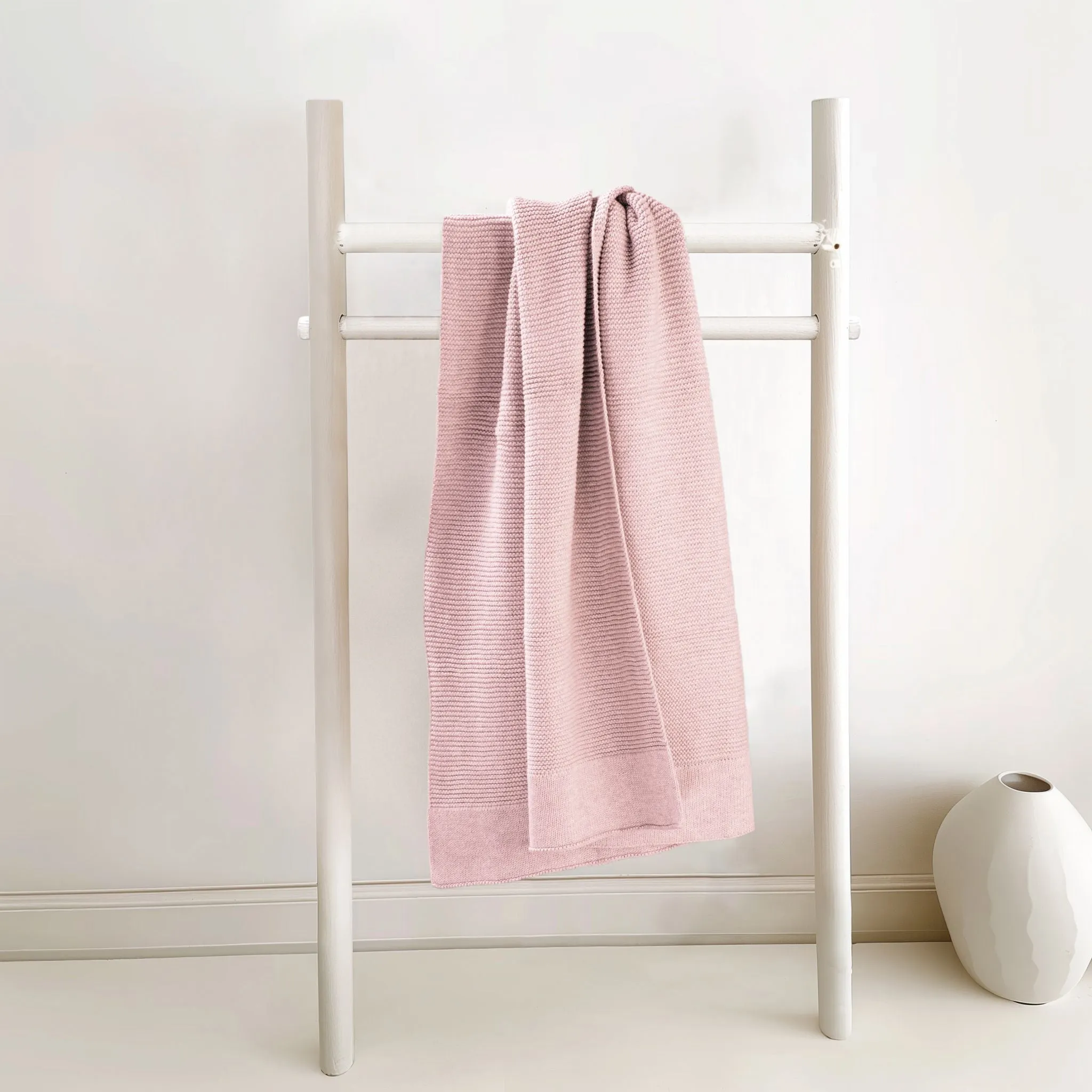 Cotton Classic Knit Baby Blanket | Flamingo Pink