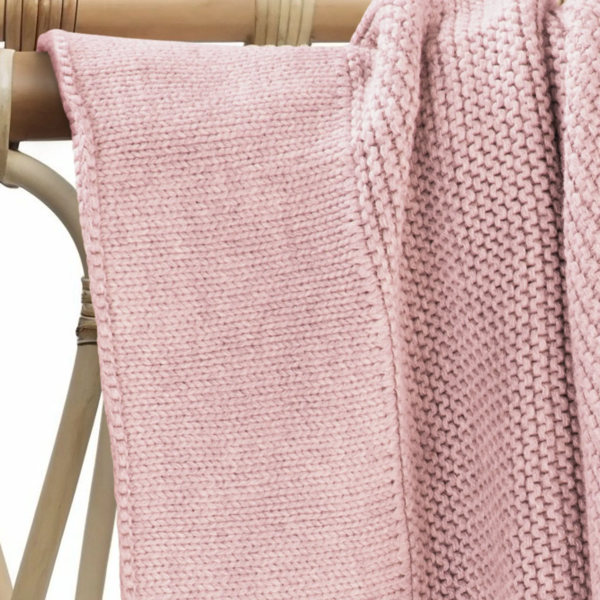 Cotton Classic Knit Baby Blanket | Flamingo Pink