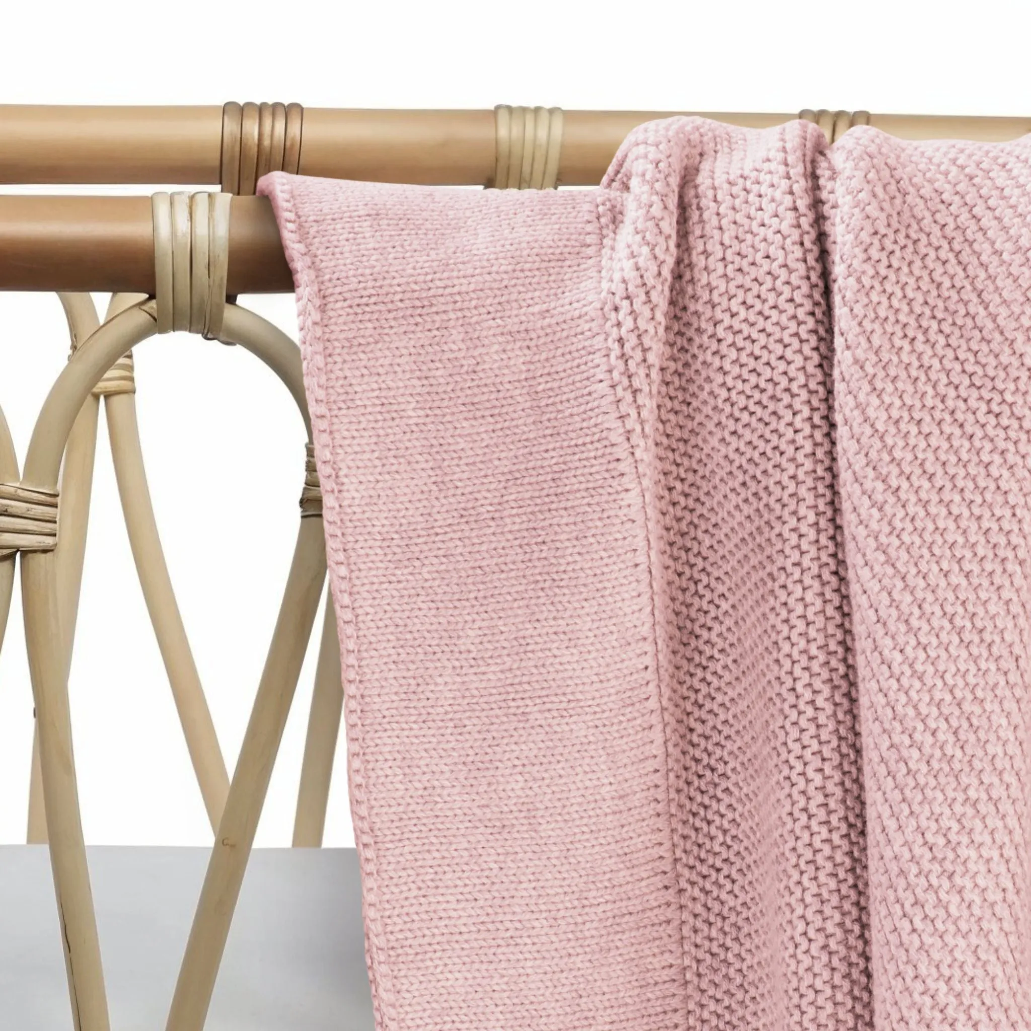 Cotton Classic Knit Baby Blanket | Flamingo Pink