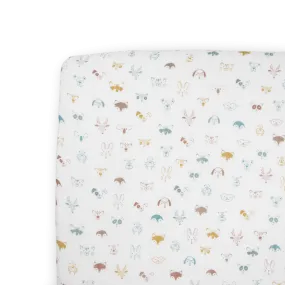 Cotton Muslin Crib Sheet - Animal Crowd