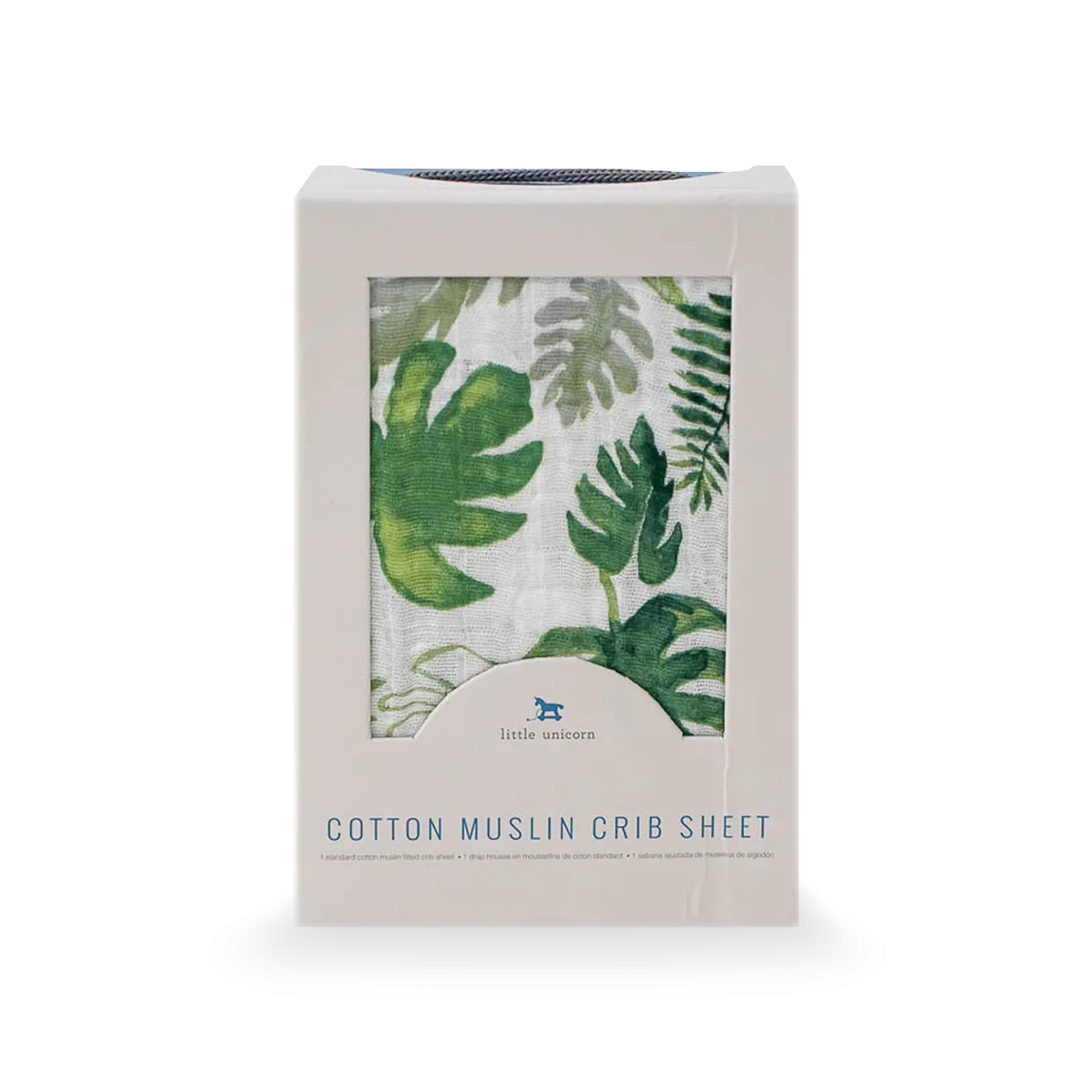 Cotton Muslin Crib Sheet - Tropical Leaf