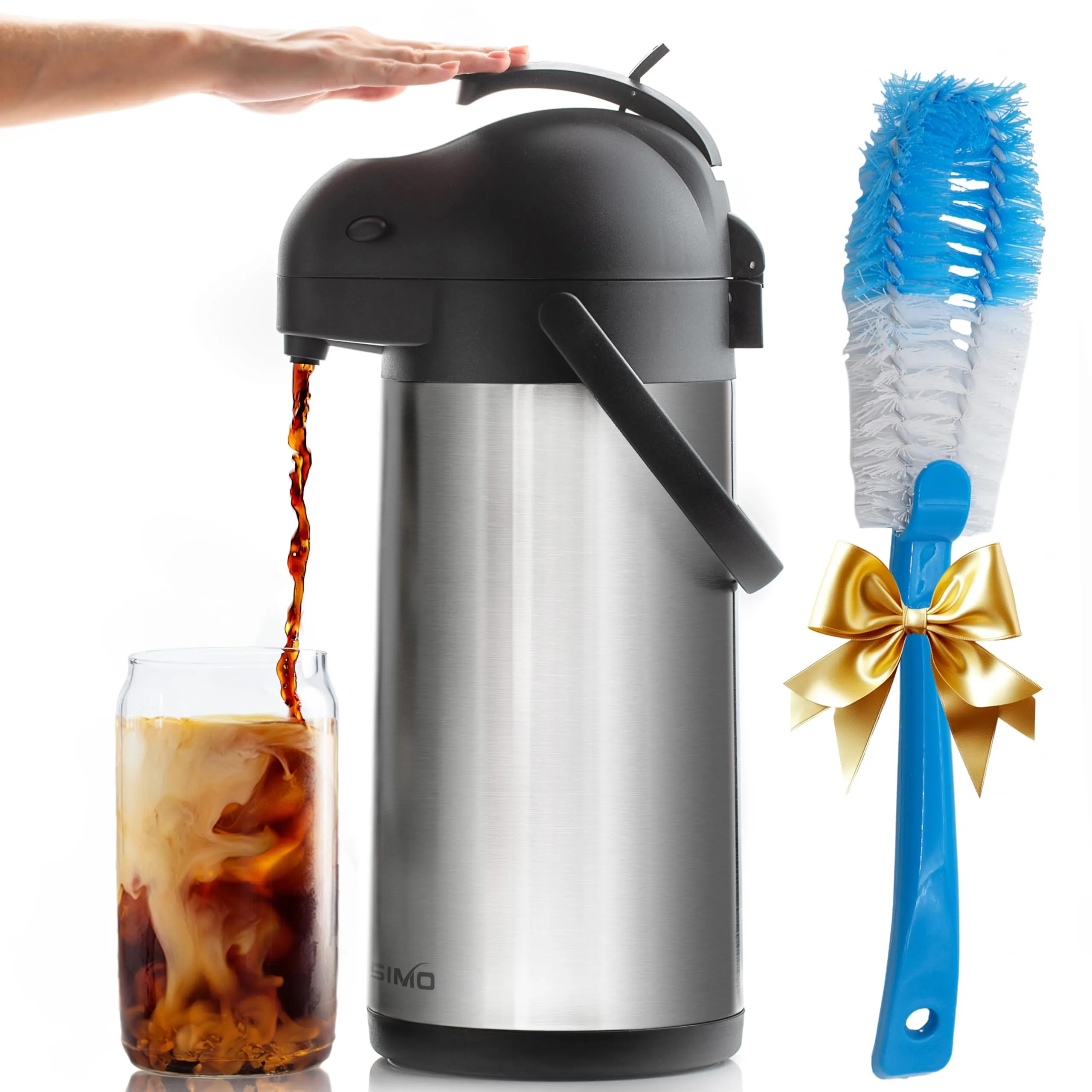 Cresimo 101oz Coffee Carafe Airpot Cleaning Brush Hot & Cold Drink Extra Large