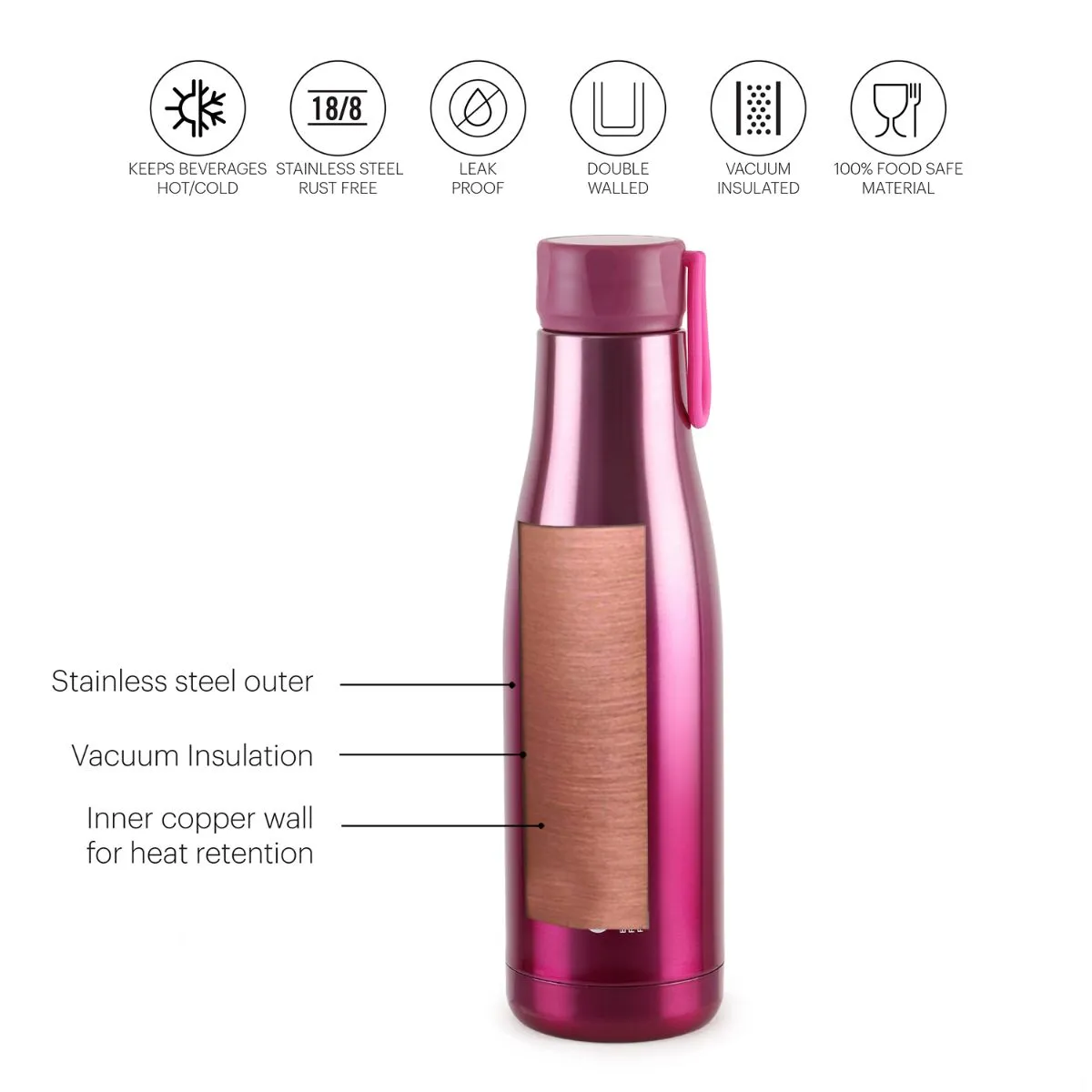 Dazzle Flask, Vacusteel Water Bottle, 800ml