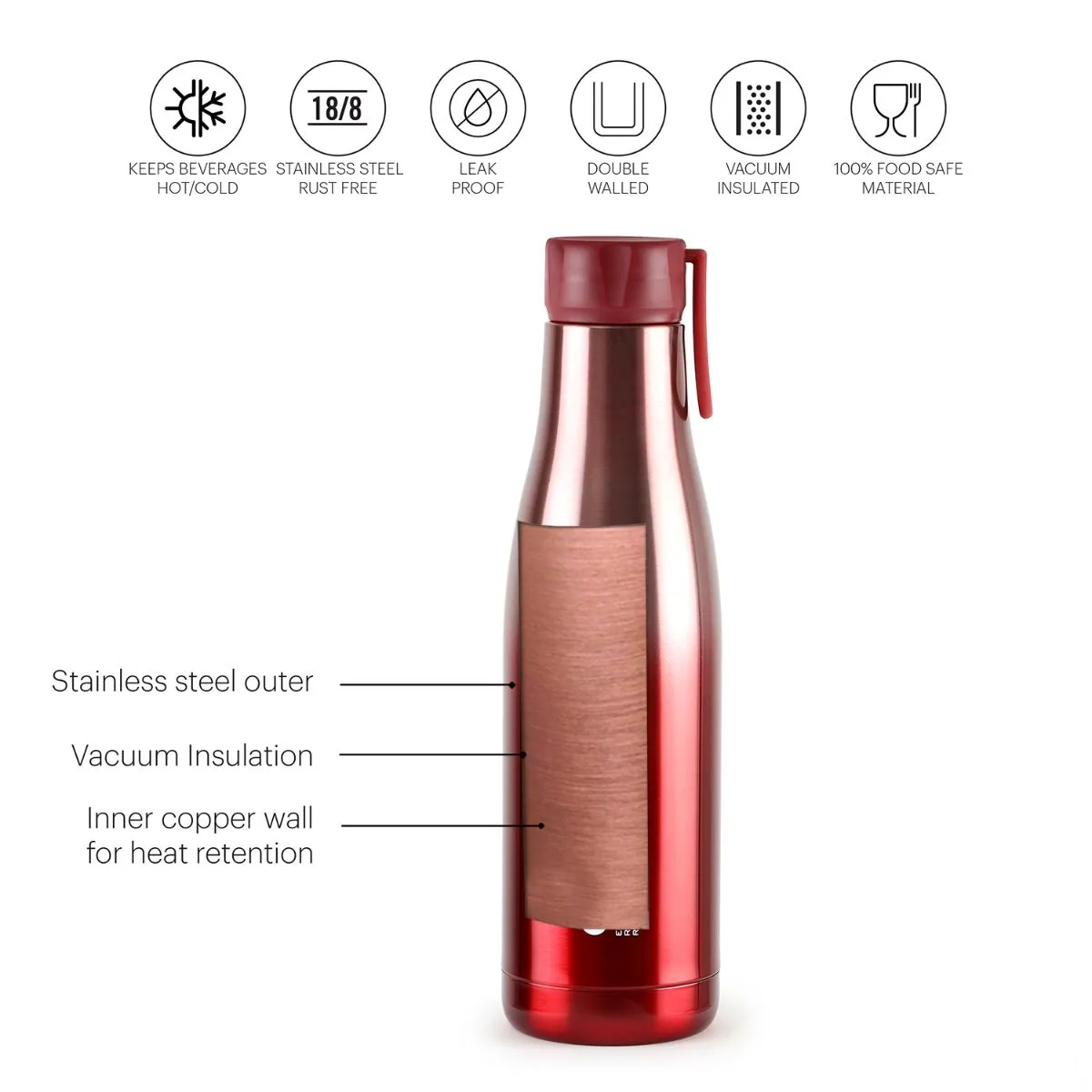 Dazzle Flask, Vacusteel Water Bottle, 800ml