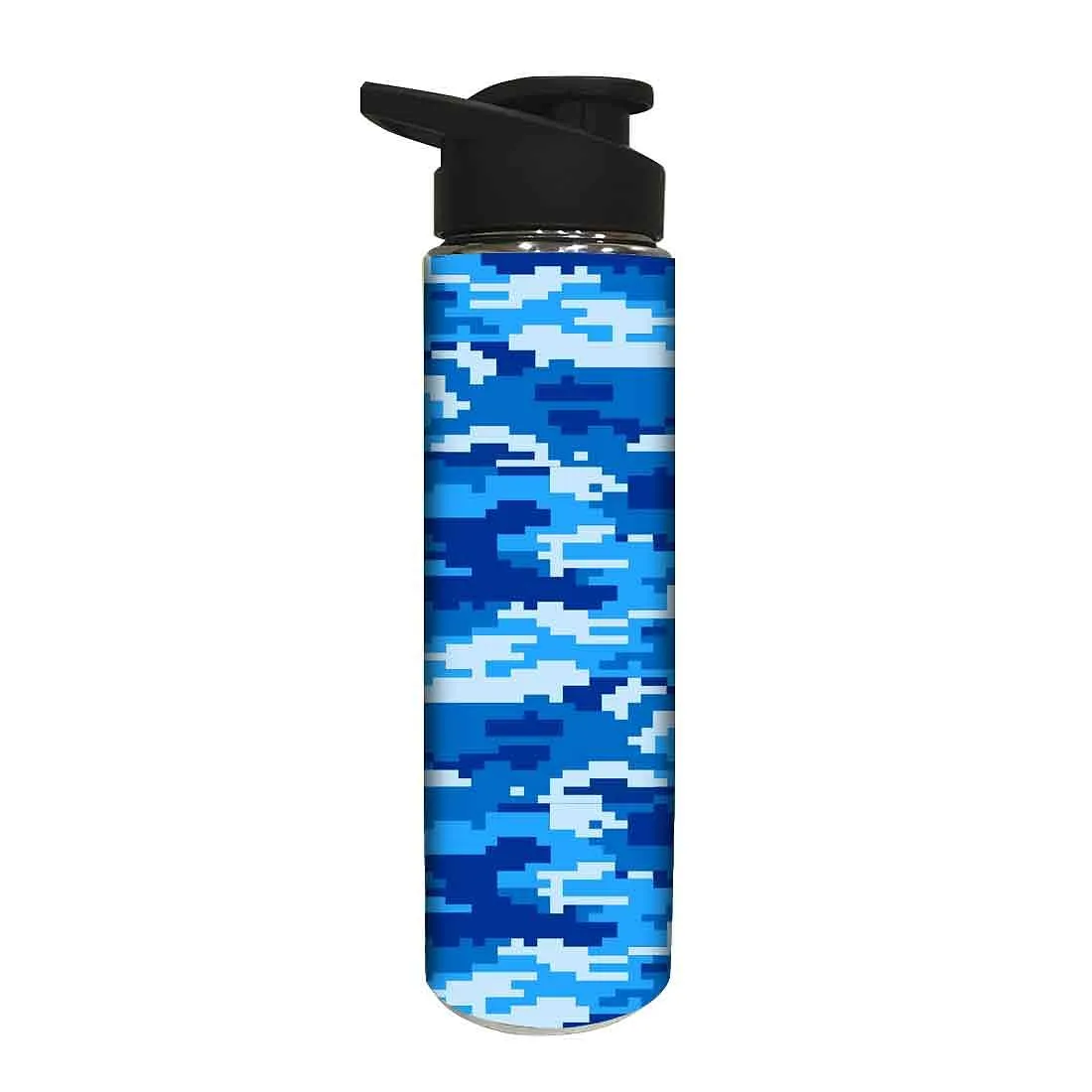 Designer Stainless Steel Sipper Bottle -  Blue Army Design