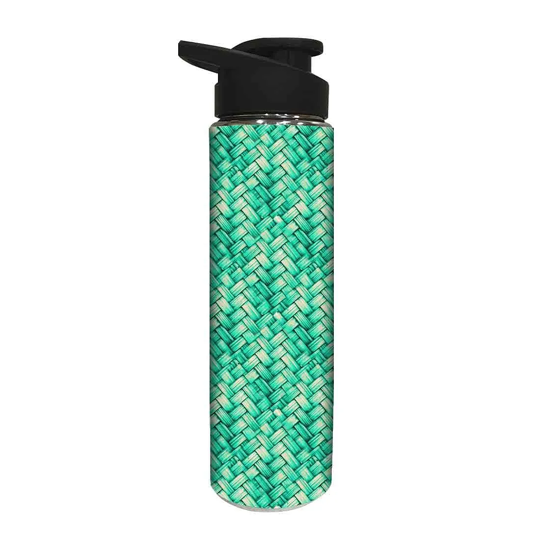 Designer Stainless Steel Water Bottle -  Green Strips