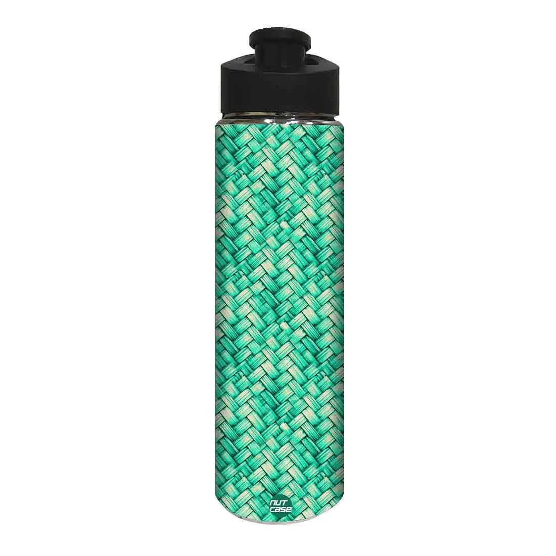 Designer Stainless Steel Water Bottle -  Green Strips