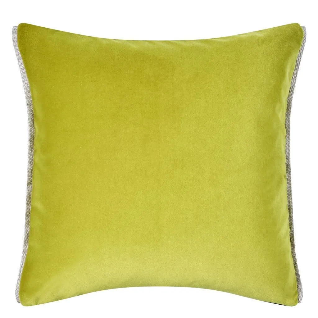 Designers Guild Varese Lime and Fir Velvet Decorative Pillow