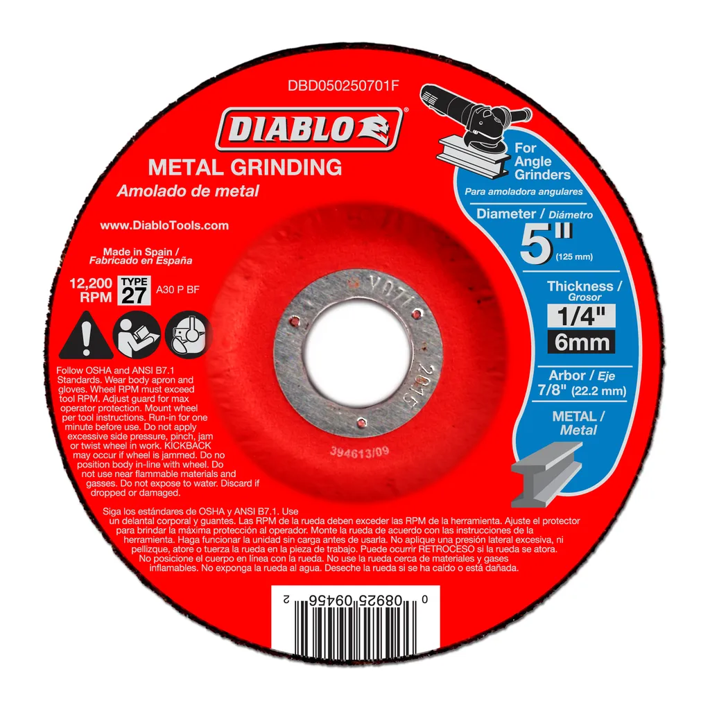 Diablo 7/8" x 5" Type 27 Metal Grinding Disc