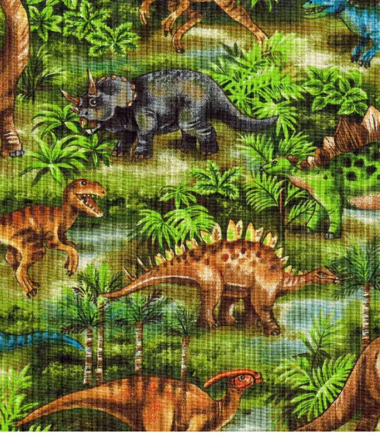 Dinosaurs Cotton Weighted Blanket or Lap Pad Cotton Fabric - Toddler, Child, Teen, Adult -Dot Minky - Anxiety, Sleep.