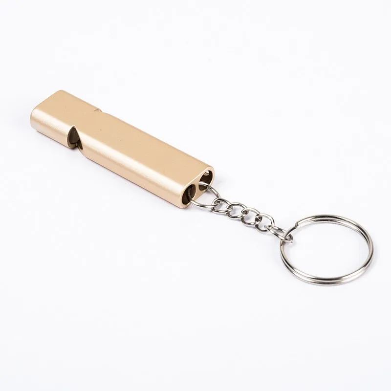 Double-frequency Alloy Aluminum Emergency Survival Whistle Keyring Camping Hiking Outdoor Tools Training Keychain