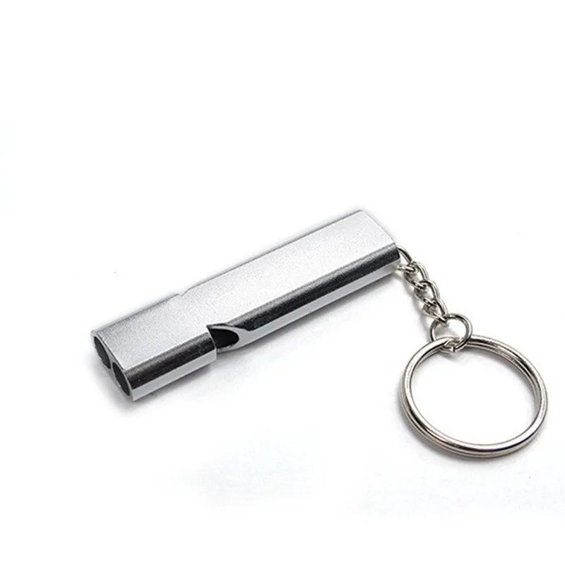 Double-frequency Alloy Aluminum Emergency Survival Whistle Keyring Camping Hiking Outdoor Tools Training Keychain