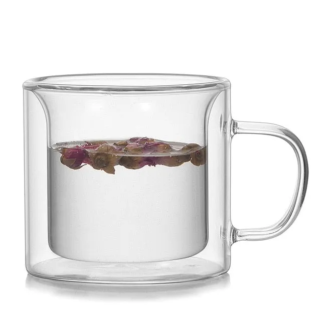 Double Glass Colored Mug