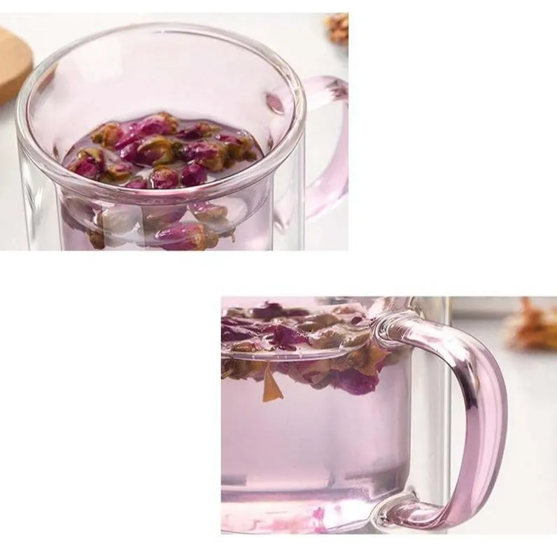 Double Glass Colored Mug