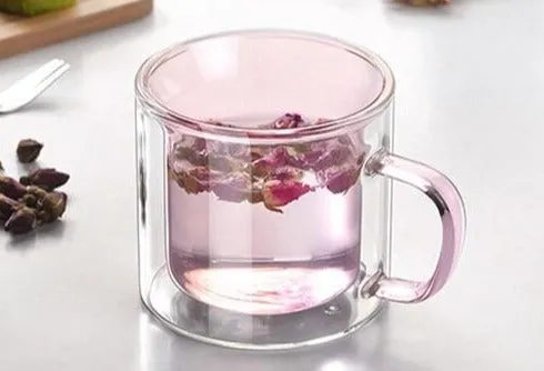 Double Glass Colored Mug