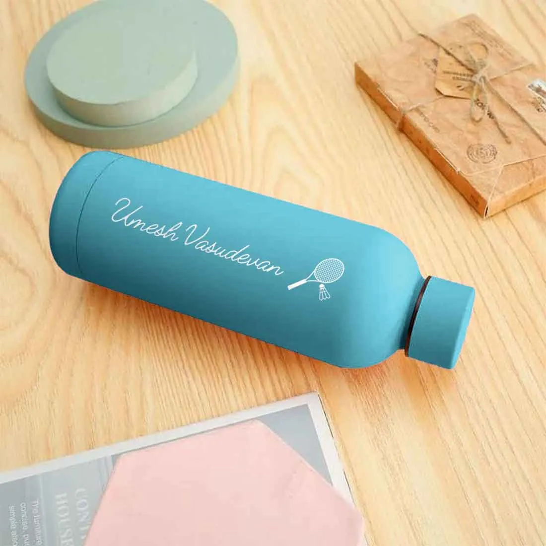 Double Insulated Name Bottle Stainless Steel Water Bottles for Travel Office Gym Home - BPA Free, Leakproof