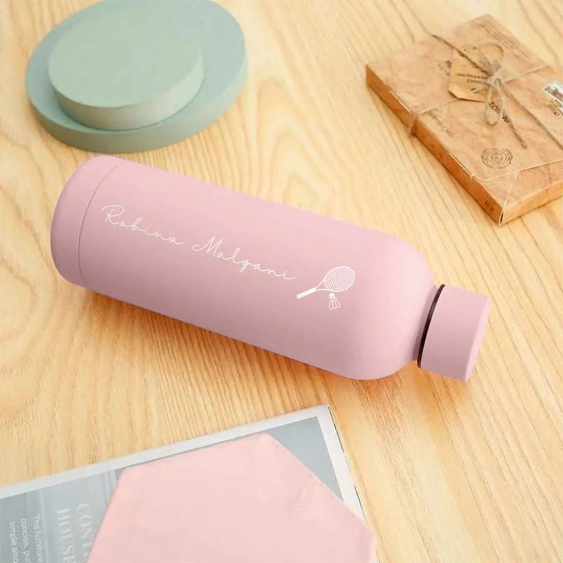 Double Insulated Name Bottle Stainless Steel Water Bottles for Travel Office Gym Home - BPA Free, Leakproof