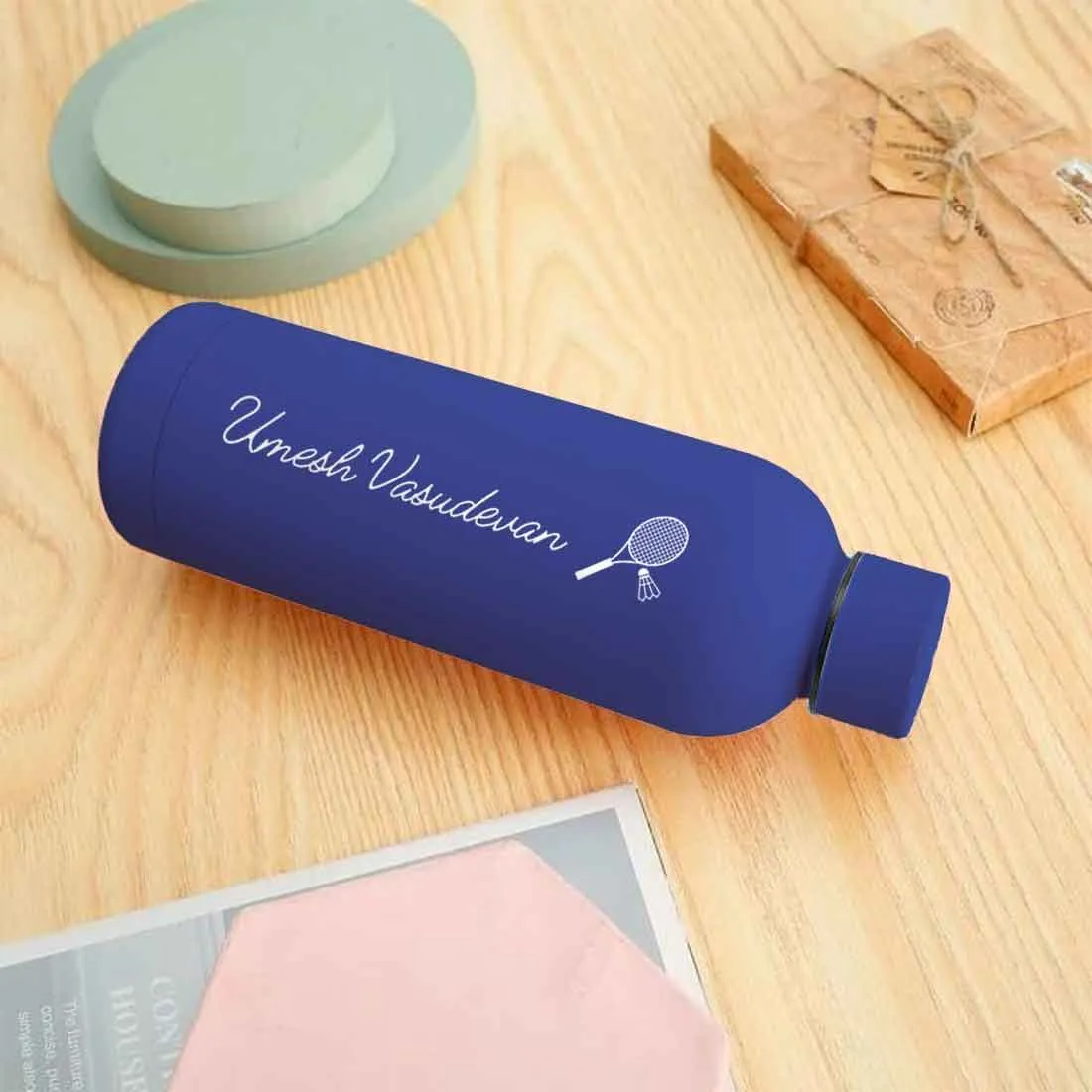 Double Insulated Name Bottle Stainless Steel Water Bottles for Travel Office Gym Home - BPA Free, Leakproof