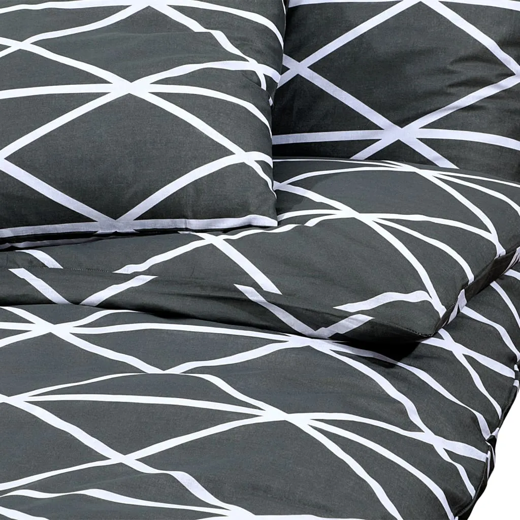 Duvet Cover Set Grey 155x220 cm Cotton