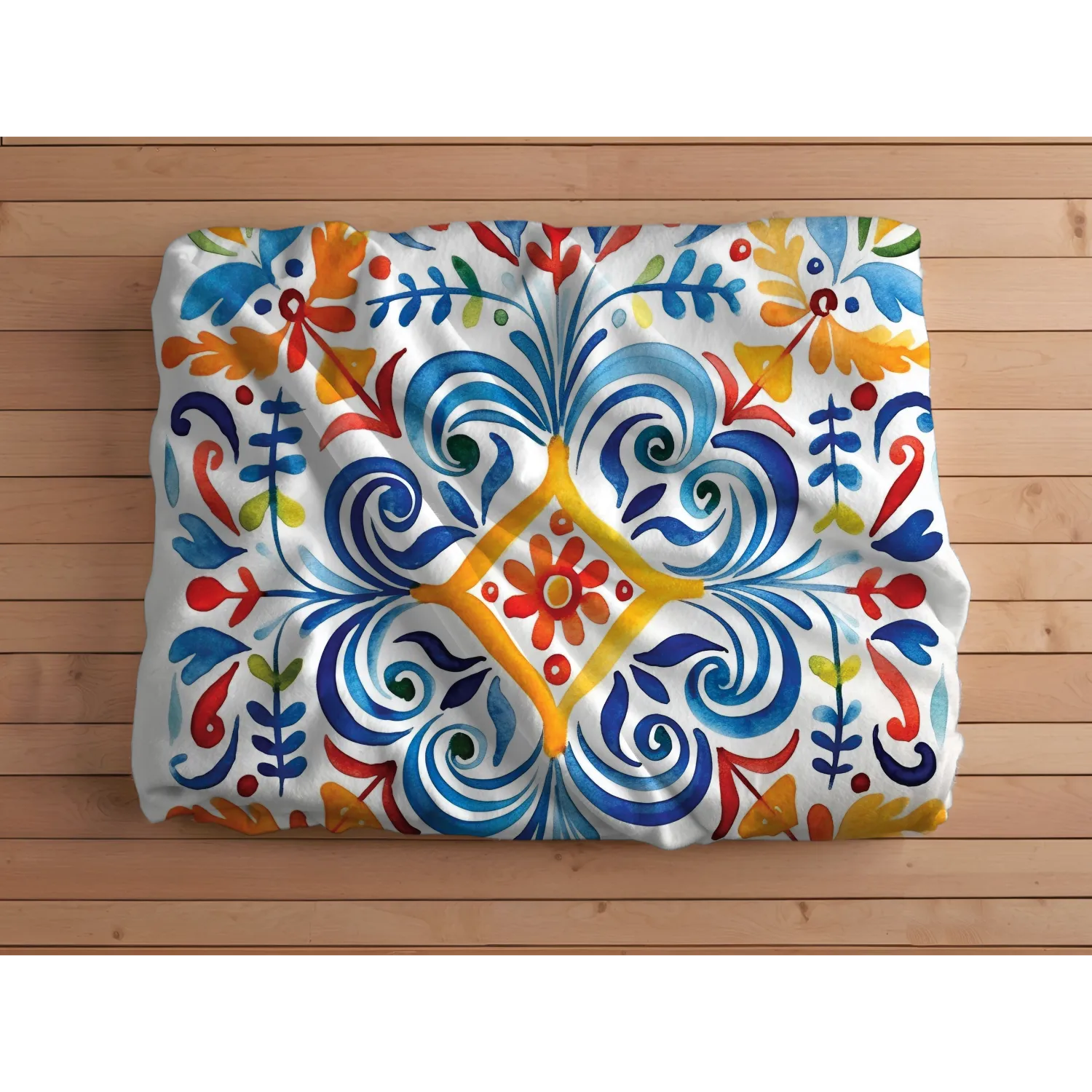 Duvet cover with matching Pillow cases | Luxury Bedding set | Twin, Queen, King Sizes | Mexican Art Swirls