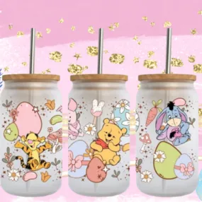 Easter -Pooh Bear Egg - UV Dtf 16oz Cup Wrap