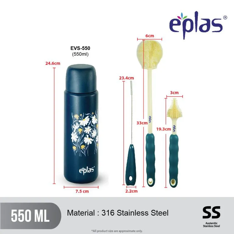 EE JIA Eplas Stainless Steel Vacuum Flask 550ml - Pink