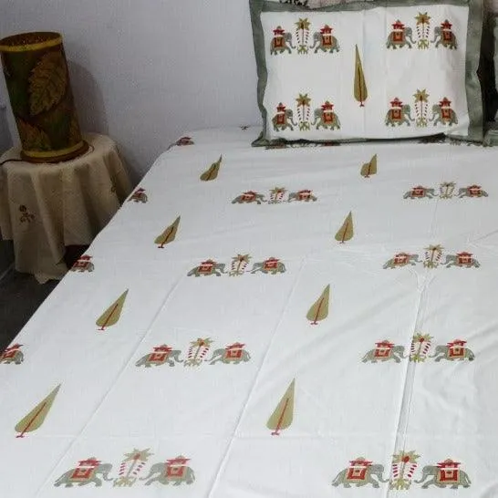 ELEPHANT MOTIFS BED SHEET