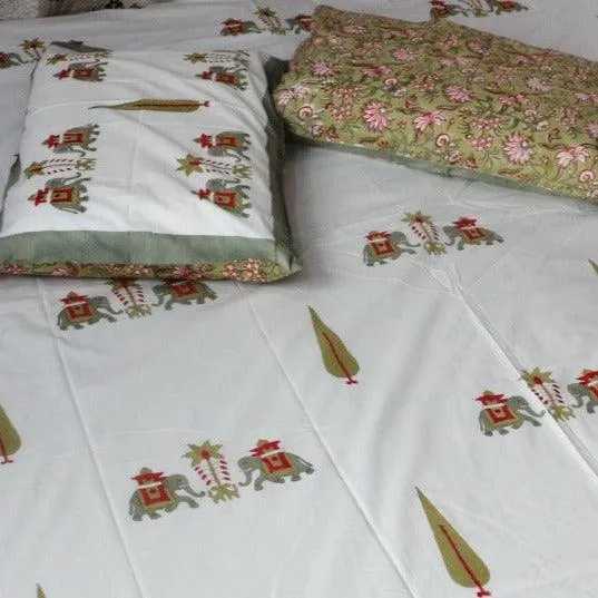 ELEPHANT MOTIFS BED SHEET